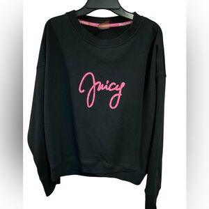 Juicy Couture Black Sweatshirt Pink Logo Size Small